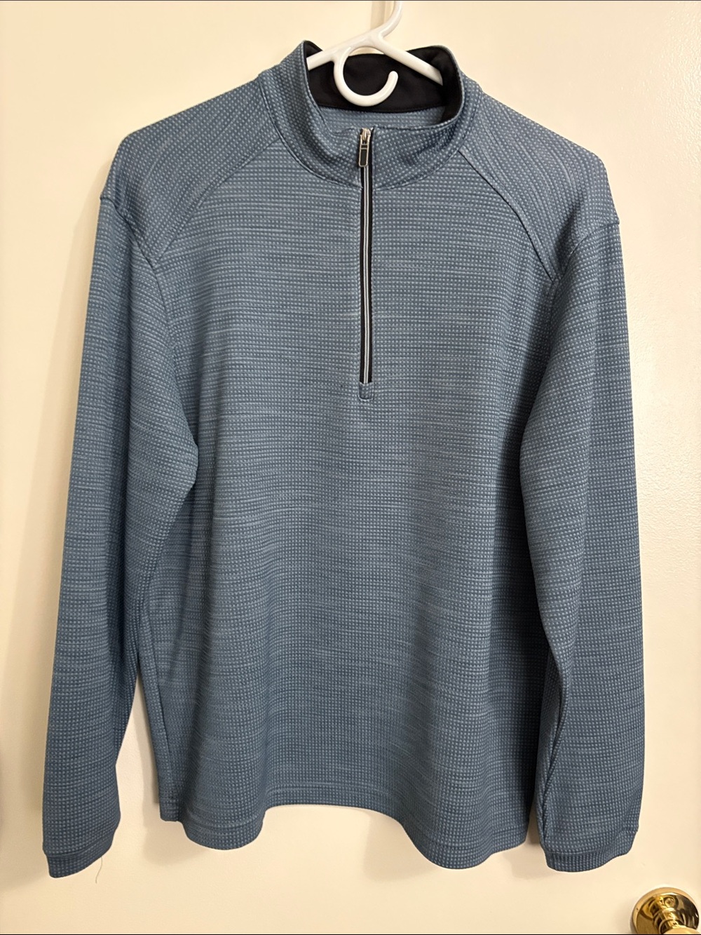 Men's Light Blue Half-Zip Performance Sweater